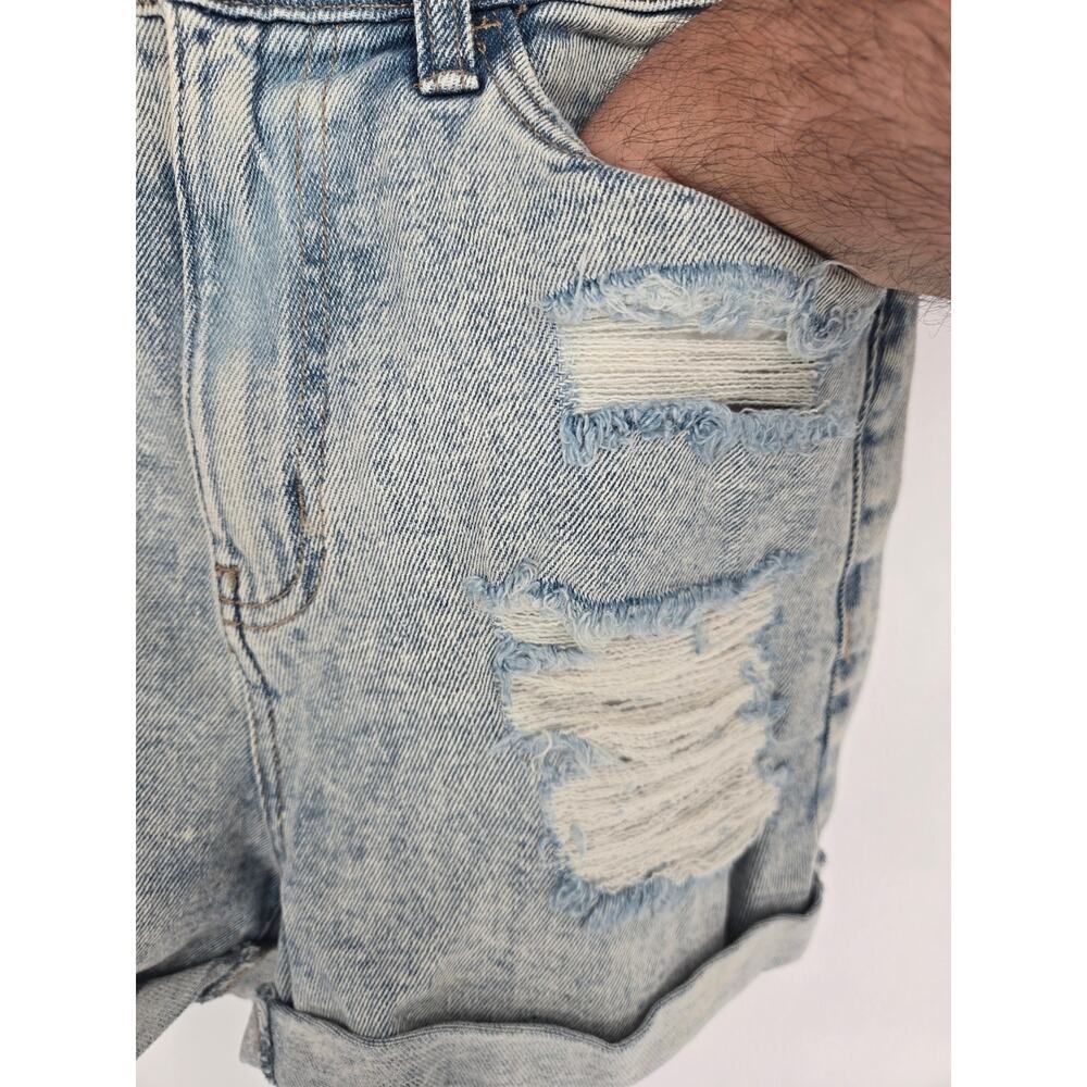 So Acid Wash Blue Jeans Mom Shorts High Rise Vintage Stretch Women's 9/29 New - Picture 3 of 10